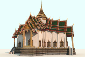 พระที่นั่งสุริยาศน์อมรินทร์ 3D Model ภาพกราฟิก 3มิติ Thai Palace