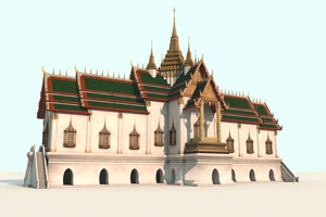 พระที่นั่งสุริยาศน์อมรินทร์ กราฟิก 3มิติ 3D Model Thai Palace