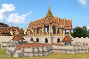พระที่นั่งจักรวรรดิไพชยนต์ กราฟิก 3มิติ 3D Model Thai Palace