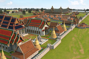 พระราชวังหลวงอยุธยา กราฟิก 3มิติ 3D Model Thai Palace