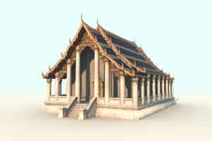 จำลองวัดไทย 3D Model โมเดล