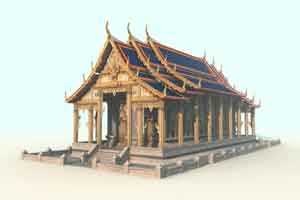 จำลองวัดไทย 3D Model โมเดล