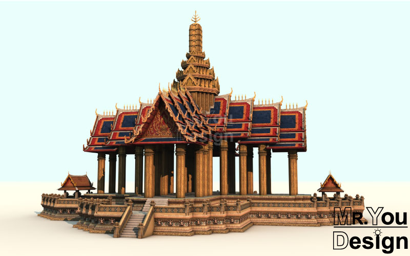 พระที่นั่งจักรวรรดิไพชยนต์ แบบจำลองกราฟริก 3 มิติ 3D Model
