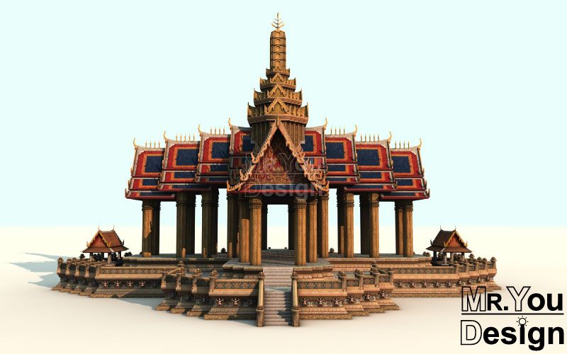 พระที่นั่งจักรวรรดิไพชยนต์ แบบจำลองกราฟริก 3 มิติ 3D Model