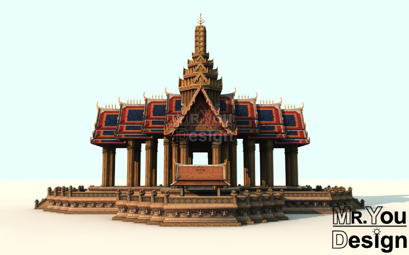 พระที่นั่งจักรวรรดิไพชยนต์ แบบจำลองกราฟริก 3 มิติ 3D Model
