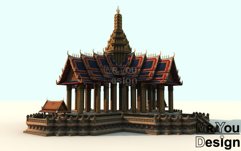 พระที่นั่งจักรวรรดิไพชยนต์ แบบจำลองกราฟริก 3 มิติ 3D Model
