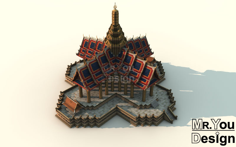 พระที่นั่งจักรวรรดิไพชยนต์ แบบจำลองกราฟริก 3 มิติ 3D Model