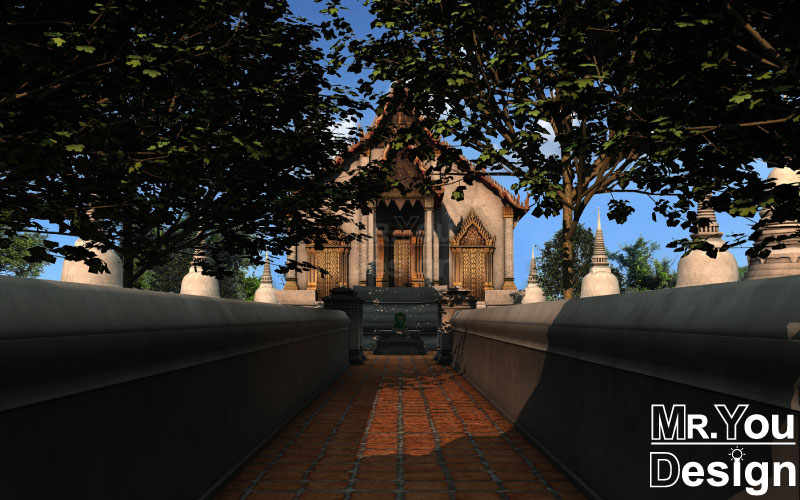 วัดมเหยงคณ์ จ.พระนครศรีอยุธยา แบบจำลองภาพกราฟริก 3มิติ 3D Model