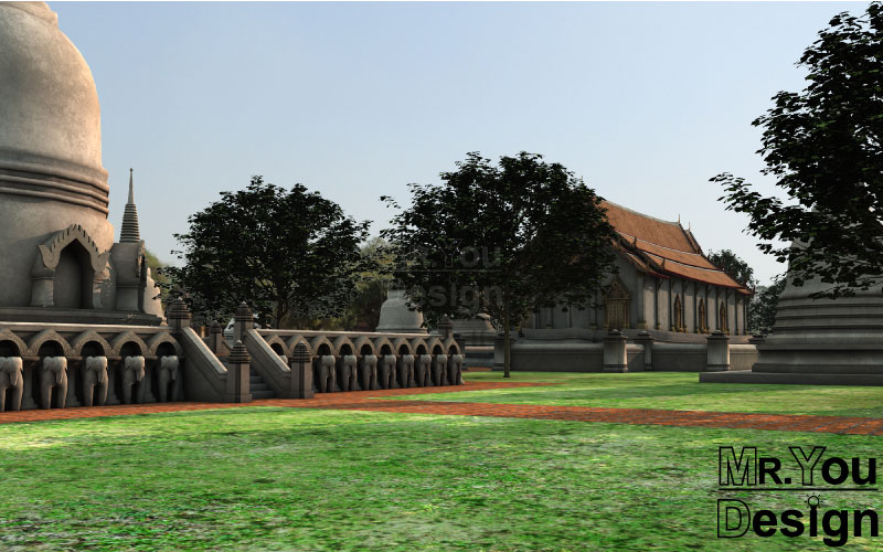 วัดมเหยงคณ์ จ.พระนครศรีอยุธยา แบบจำลองภาพกราฟริก 3มิติ 3D Model