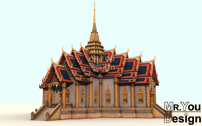 พระที่นั่งบรรยงก์รัตนาสน์ ภาพกราฟริก 3มิติ โมเดล 3D Model