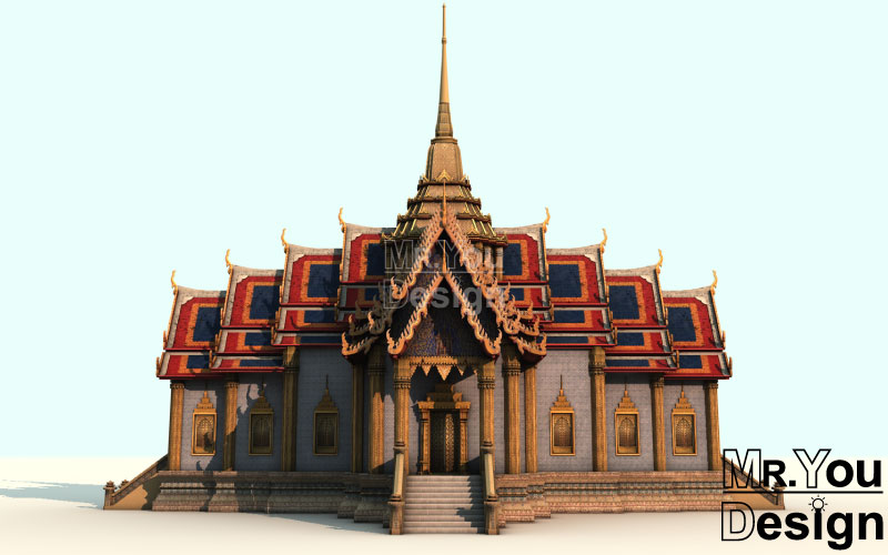 พระที่นั่งบรรยงก์รัตนาสน์ ภาพกราฟริก 3มิติ โมเดล 3D Model