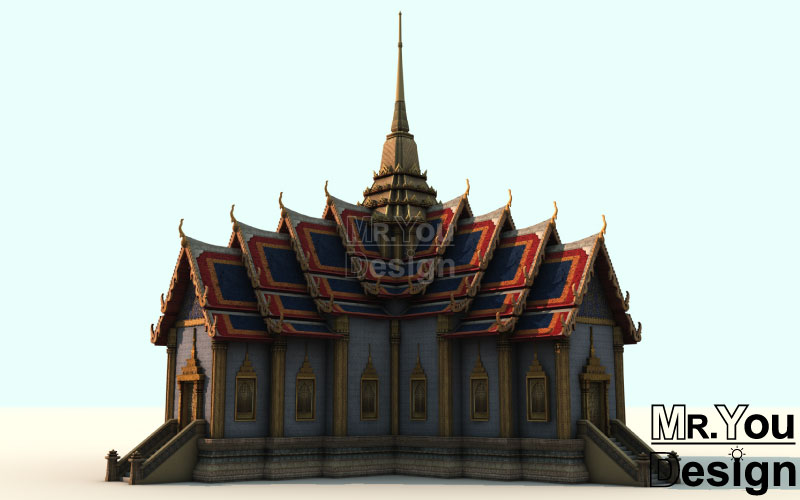 พระที่นั่งบรรยงก์รัตนาสน์ ภาพกราฟริก 3มิติ โมเดล 3D Model