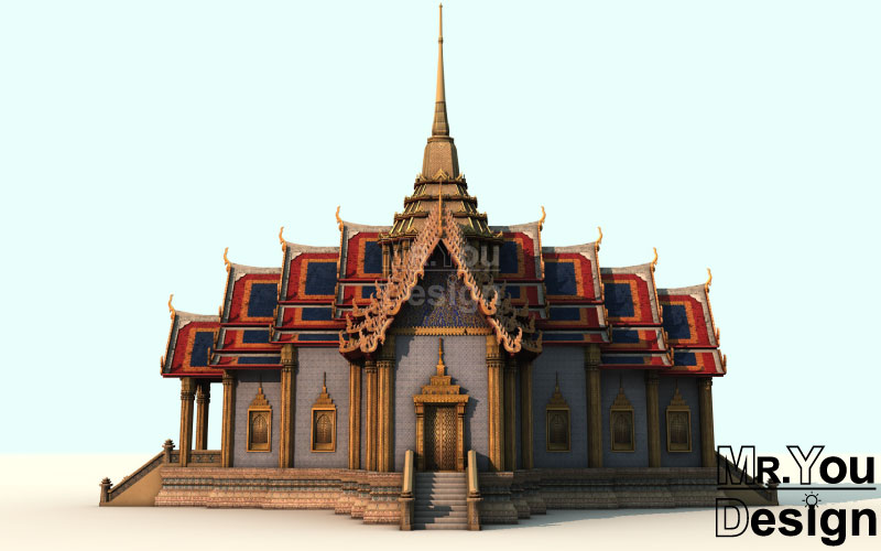 พระที่นั่งบรรยงก์รัตนาสน์ ภาพกราฟริก 3มิติ โมเดล 3D Model