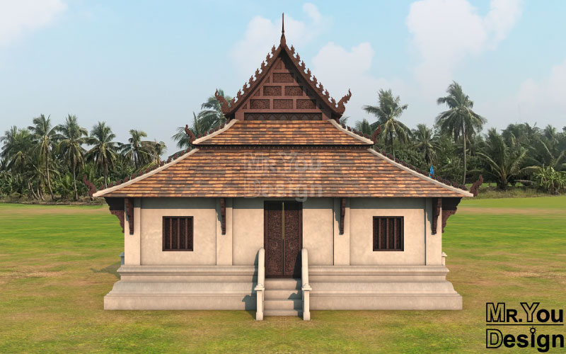 สิมไทยลื้อ ภาพกราฟิก 3มิติ 3D Model