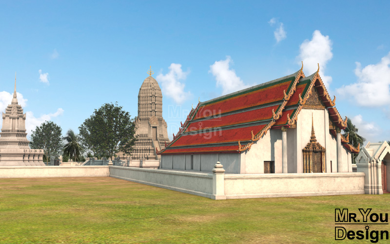 วัดวรเชษฐ์นอก กราฟิก 3มิติ 3D Model Thaitemple