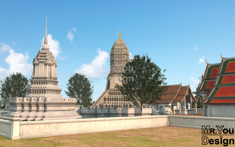 วัดวรเชษฐ์นอก กราฟิก 3มิติ 3D Model Thaitemple