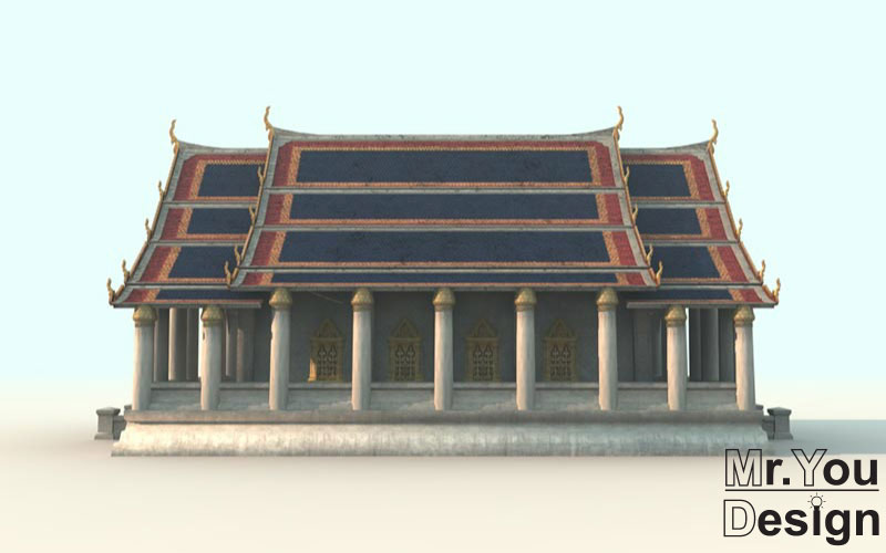 จำลองวัดไทย 3D Model Thai temple 3D โมเดล