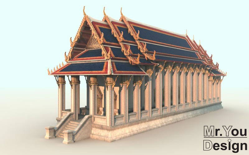 จำลองวัดไทย 3D Model Thai temple 3D โมเดล