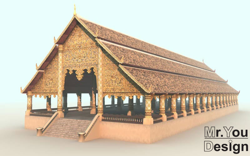 วัดสวนดอก เชียงใหม่ 3D Model Thai temple 3D โมเดล