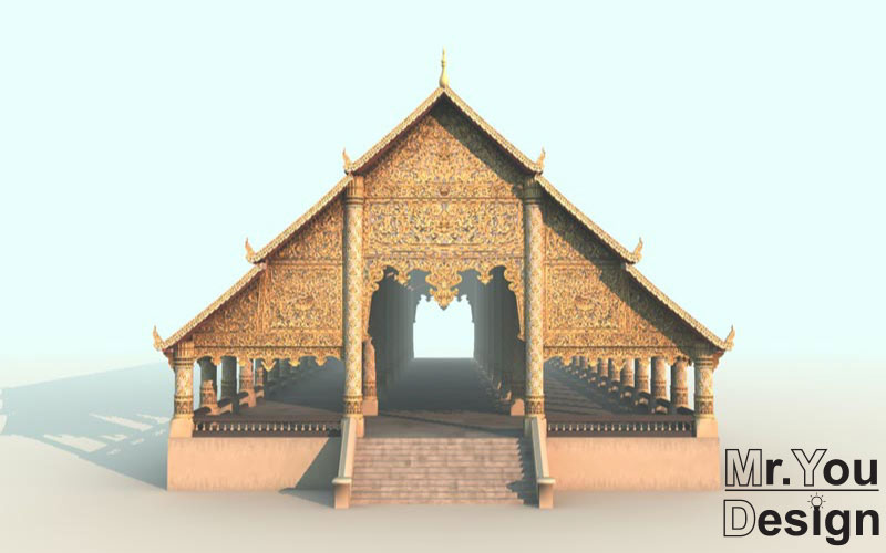 วัดสวนดอก เชียงใหม่ 3D Model Thai temple 3D โมเดล