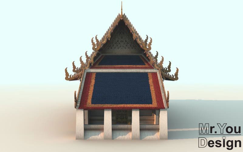 จำลองวัดไทย 3D Model Thai temple 3D โมเดล