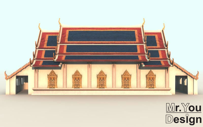 จำลองวัดไทย 3D Model Thai temple 3D โมเดล