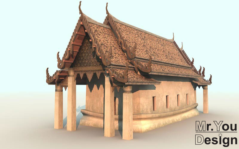 จำลองวัดไทย 3D Model Thai temple 3D โมเดล