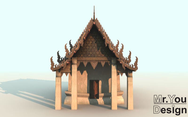 จำลองวัดไทย 3D Model Thai temple 3D โมเดล