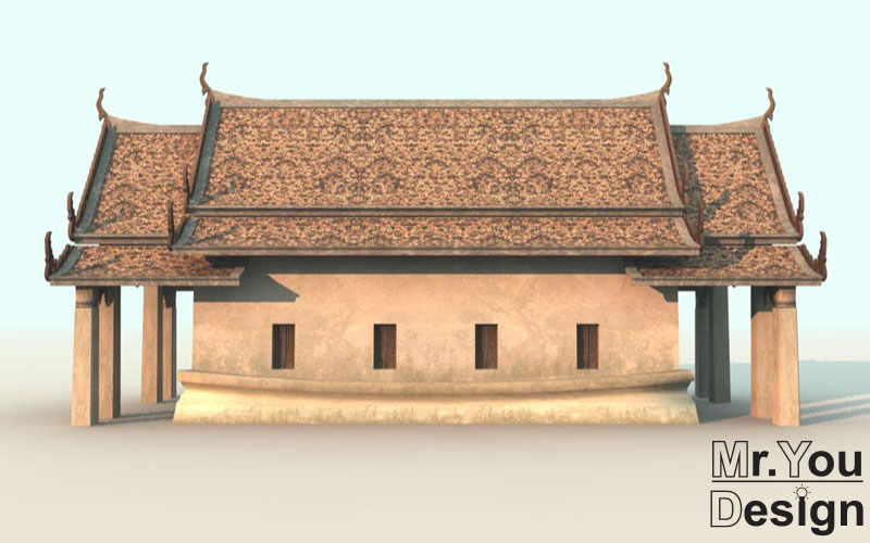 จำลองวัดไทย 3D Model Thai temple 3D โมเดล